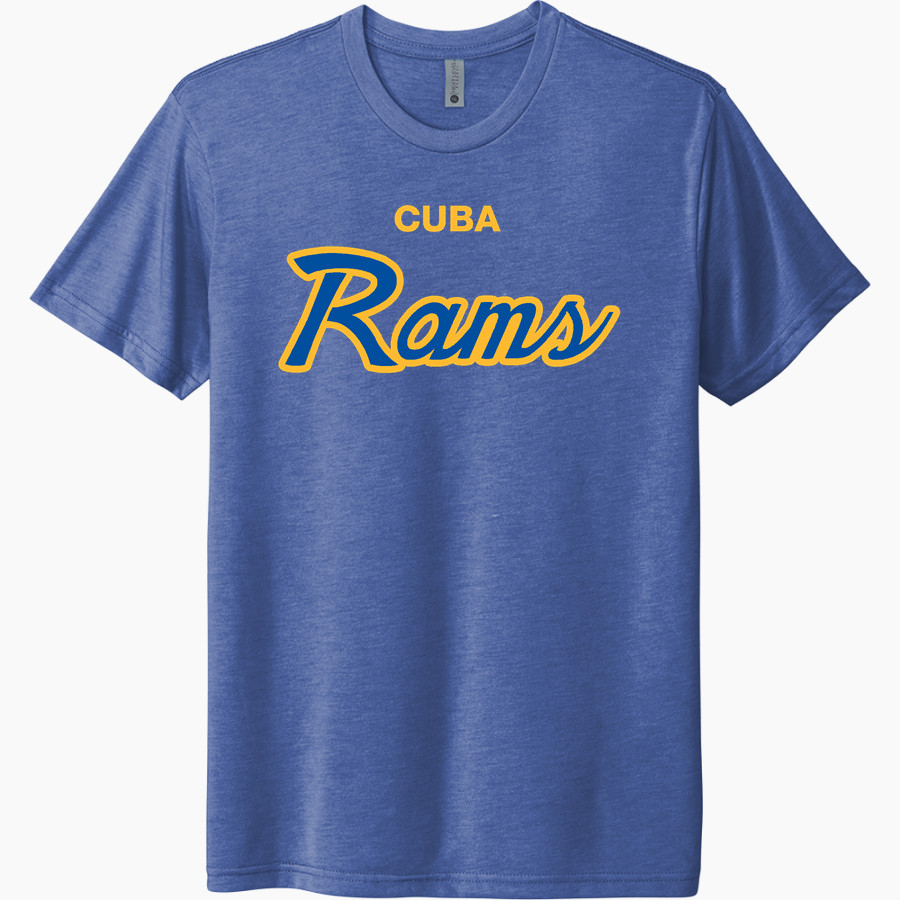 CUBA HIGH SCHOOL RAMS <span class="pdp-name-mascot">CUBA RAMS</span> Next Level Unisex Tri-Blend T-Shirt