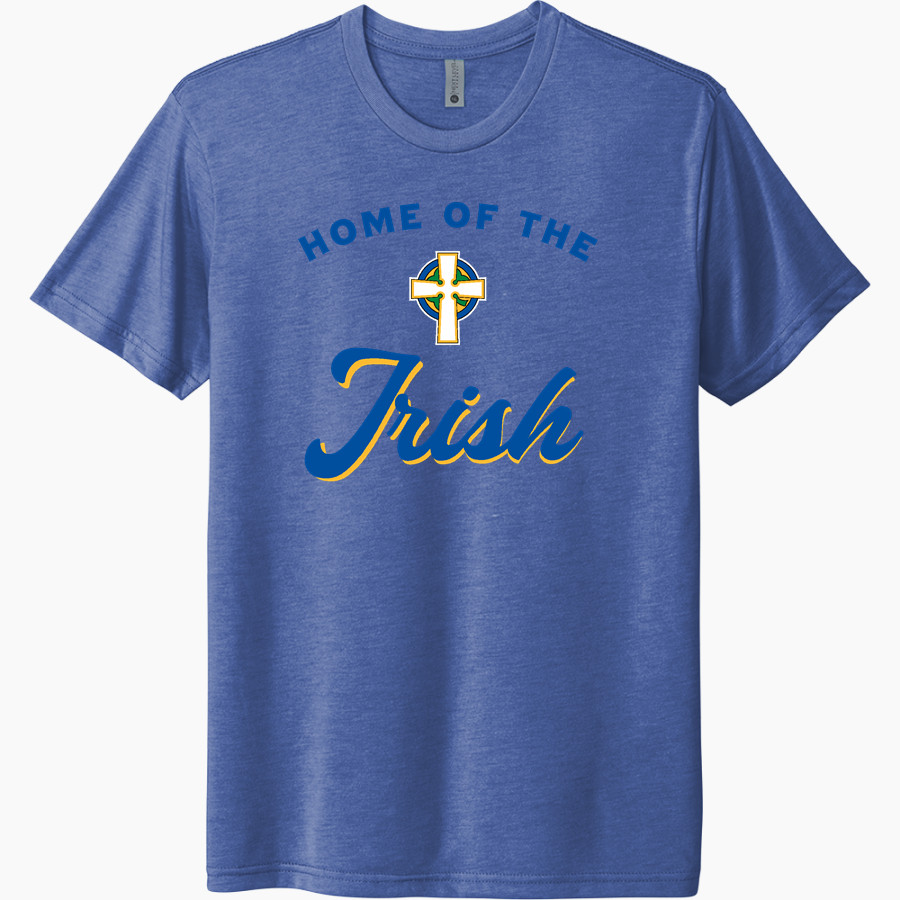 PRINCE OF PEACE IRISH <span class="pdp-name-mascot">PRINCE OF PEACE PREP IRISH</span> Next Level Unisex Tri-Blend T-Shirt