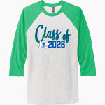 Holy Family Irish <span class="pdp-name-mascot">Holy Family Irish</span> Next Level Unisex Tri-Blend 3/4-Sleeve Raglan T-Shirt Front Thumbnail