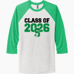 Salem University Tigers <span class="pdp-name-mascot">TIGERS</span> Next Level Unisex Tri-Blend 3/4-Sleeve Raglan T-Shirt Front Thumbnail