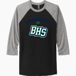 Babcock Trailblazers Next Level Unisex Tri-Blend 3/4-Sleeve Raglan T-Shirt Front Thumbnail