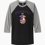 SEBEKA HIGH SCHOOL Trojans Online Store <span class="pdp-name-mascot">SEBEKA TROJANS</span> Next Level Unisex Tri-Blend 3/4-Sleeve Raglan T-Shirt Front Thumbnail