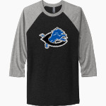 Clint High School Lions Next Level Unisex Tri-Blend 3/4-Sleeve Raglan T-Shirt Front Thumbnail