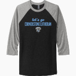 Cornerstone Lutheran Guardians <span class="pdp-name-mascot">Cornerstone Lutheran Guardians</span> Next Level Unisex Tri-Blend 3/4-Sleeve Raglan T-Shirt Front Thumbnail