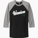 WYOMING EAST HIGH SCHOOL WARRIORS <span class="pdp-name-mascot">WYOMING EAST WARRIORS</span> Next Level Unisex Tri-Blend 3/4-Sleeve Raglan T-Shirt Front Thumbnail