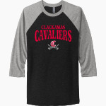 Clackamas Cavaliers Next Level Unisex Tri-Blend 3/4-Sleeve Raglan T-Shirt Front Thumbnail