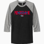 PRINCESS ANNE HIGH SCHOOL CAVALIERS <span class="pdp-name-mascot">PRINCESS ANNE CAVALIERS</span> Next Level Unisex Tri-Blend 3/4-Sleeve Raglan T-Shirt Front Thumbnail