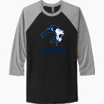 LASARA HIGH SCHOOL LIONS <span class="pdp-name-mascot">LASARA LIONS</span> Next Level Unisex Tri-Blend 3/4-Sleeve Raglan T-Shirt Front Thumbnail
