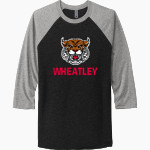 Wheatley Wildcats <span class="pdp-name-mascot">Wheatley Wildcats</span> Next Level Unisex Tri-Blend 3/4-Sleeve Raglan T-Shirt Front Thumbnail