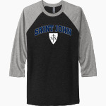 SAINT JOHN HERALDS <span class="pdp-name-mascot">SAINT JOHN HERALDS</span> Next Level Unisex Tri-Blend 3/4-Sleeve Raglan T-Shirt Front Thumbnail