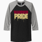 Riverdale Warriors <span class="pdp-name-mascot">Riverdale Warriors</span> Next Level Unisex Tri-Blend 3/4-Sleeve Raglan T-Shirt Front Thumbnail