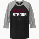 LINCOLN HIGH SCHOOL WOLVES <span class="pdp-name-mascot">LINCOLN WOLVES</span> Next Level Unisex Tri-Blend 3/4-Sleeve Raglan T-Shirt Front Thumbnail