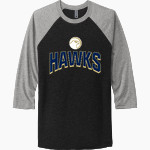 Holy Trinity Hawks <span class="pdp-name-mascot">Holy Trinity Hawks</span> Next Level Unisex Tri-Blend 3/4-Sleeve Raglan T-Shirt Front Thumbnail