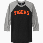Mercer Tigers <span class="pdp-name-mascot">Mercer Tigers</span> Next Level Unisex Tri-Blend 3/4-Sleeve Raglan T-Shirt Front Thumbnail