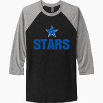 Amy Beverland Stars <span class="pdp-name-mascot">Amy Beverland Stars</span> Next Level Unisex Tri-Blend 3/4-Sleeve Raglan T-Shirt Front Thumbnail
