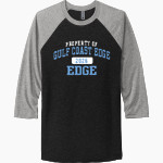 Gulf Coast Edge Edge <span class="pdp-name-mascot">Gulf Coast Edge Edge</span> Next Level Unisex Tri-Blend 3/4-Sleeve Raglan T-Shirt Front Thumbnail