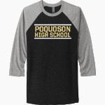 POQUOSON HIGH SCHOOL ISLANDERS <span class="pdp-name-mascot">POQUOSON ISLANDERS</span> Next Level Unisex Tri-Blend 3/4-Sleeve Raglan T-Shirt Front Thumbnail
