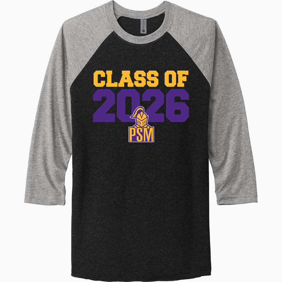Providence St. Mel Knights <span class="pdp-name-mascot">Providence St. Mel Knights</span> Next Level Unisex Tri-Blend 3/4-Sleeve Raglan T-Shirt
