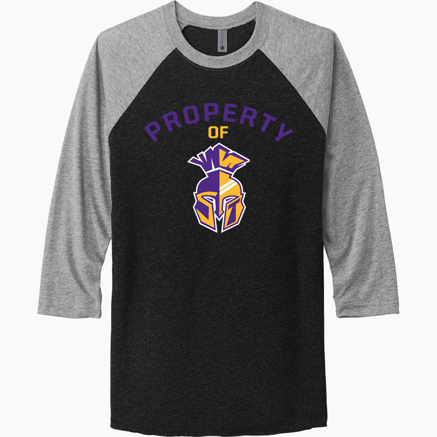 SEBEKA HIGH SCHOOL Trojans Online Store <span class="pdp-name-mascot">SEBEKA TROJANS</span> Next Level Unisex Tri-Blend 3/4-Sleeve Raglan T-Shirt