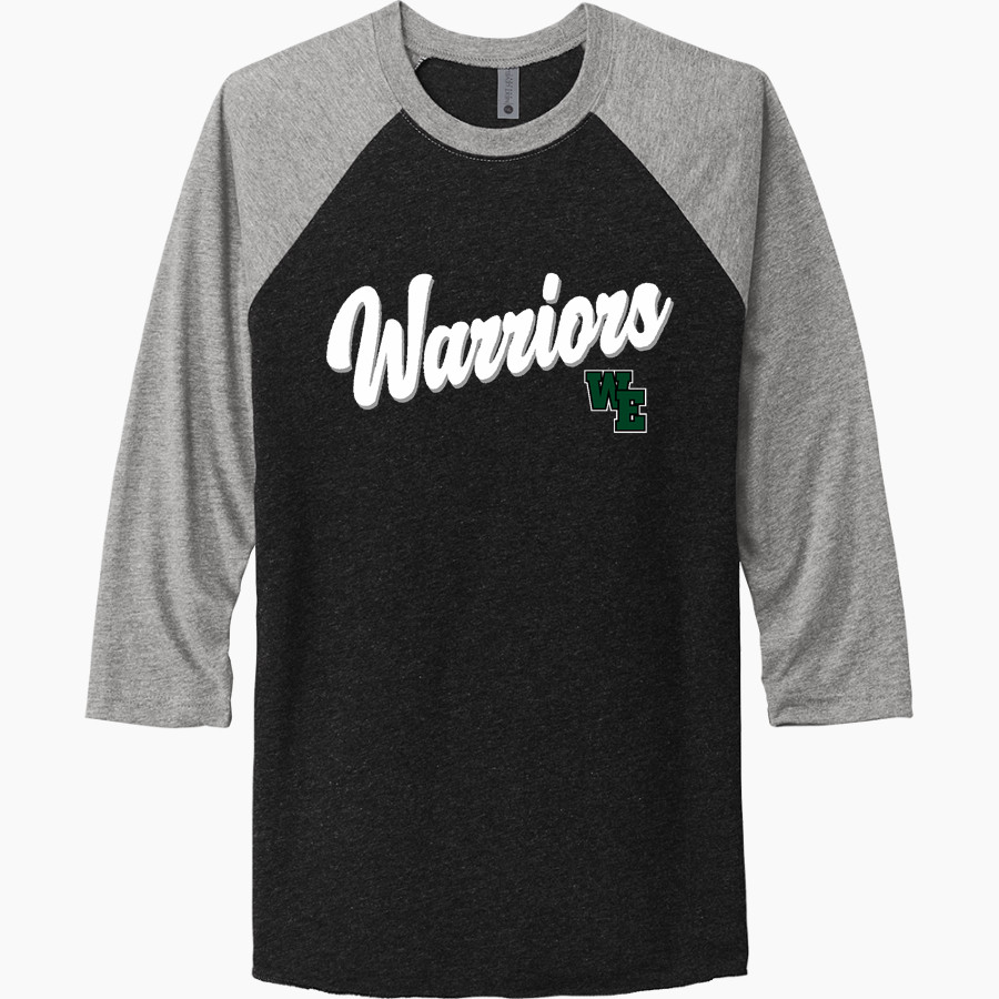 WYOMING EAST HIGH SCHOOL WARRIORS <span class="pdp-name-mascot">WYOMING EAST WARRIORS</span> Next Level Unisex Tri-Blend 3/4-Sleeve Raglan T-Shirt
