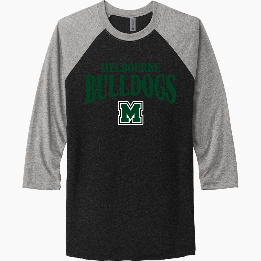 MELBOURNE HIGH SCHOOL BULLDOGS <span class="pdp-name-mascot">MELBOURNE BULLDOGS</span> Next Level Unisex Tri-Blend 3/4-Sleeve Raglan T-Shirt