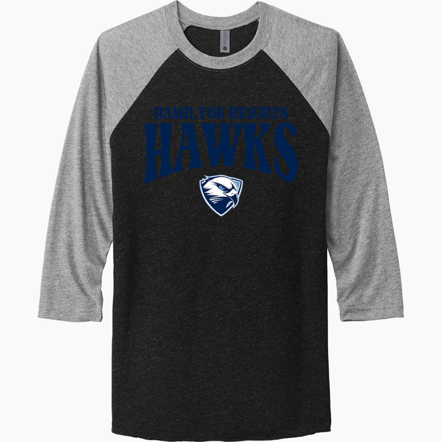 Hamilton Heights Hawks <span class="pdp-name-mascot">Hamilton Heights Christian Academy Hawks</span> Next Level Unisex Tri-Blend 3/4-Sleeve Raglan T-Shirt