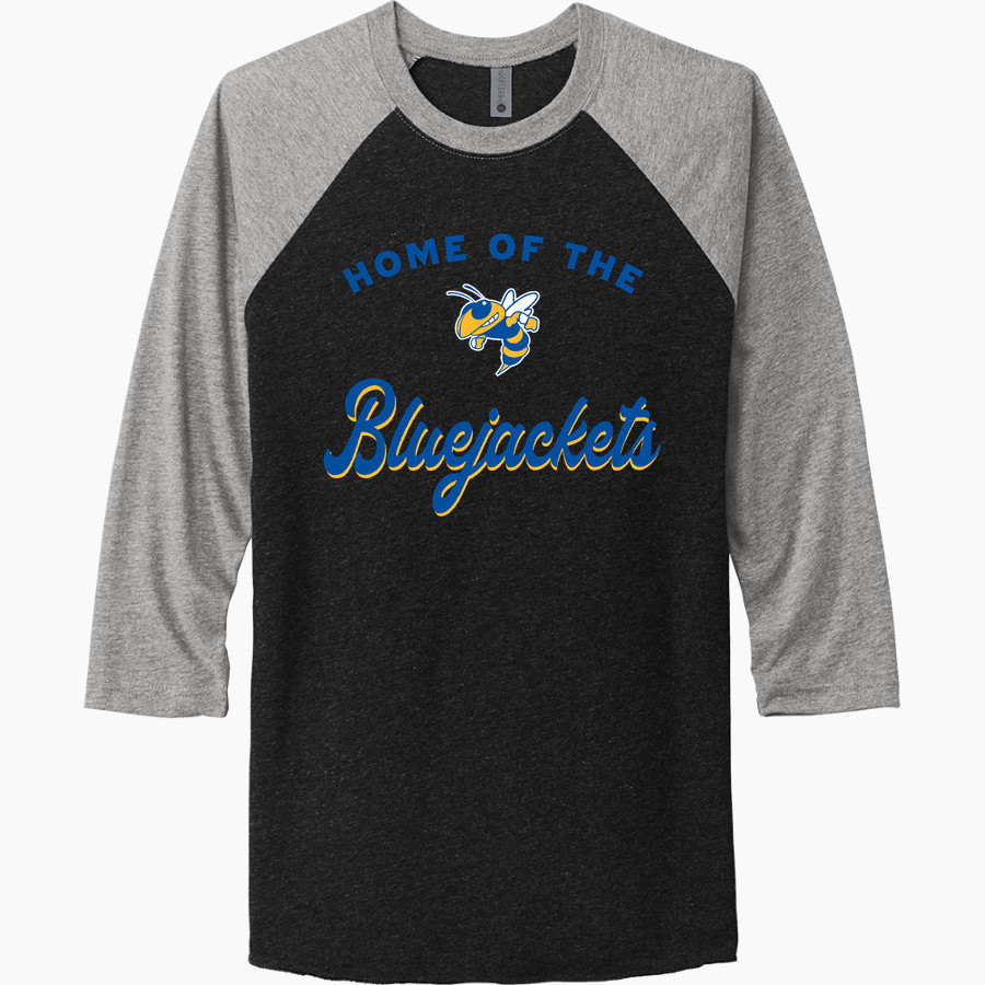 Mitchell Bluejackets <span class="pdp-name-mascot">Mitchell High School Bluejackets</span> Next Level Unisex Tri-Blend 3/4-Sleeve Raglan T-Shirt