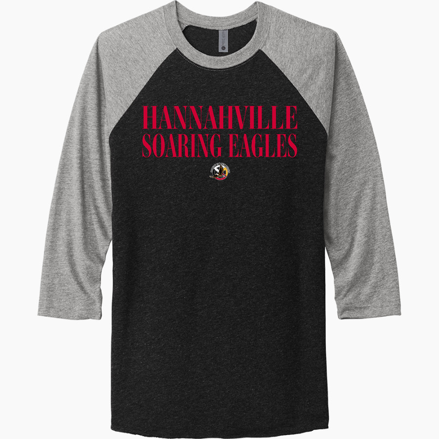 Hannahville Soaring Eagles <span class="pdp-name-mascot">Hannahville Indian School Eagles</span> Next Level Unisex Tri-Blend 3/4-Sleeve Raglan T-Shirt
