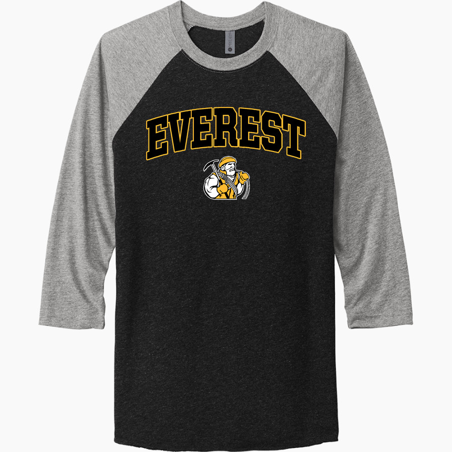 Everest Academy Next Level Unisex Tri-Blend 3/4-Sleeve Raglan T-Shirt