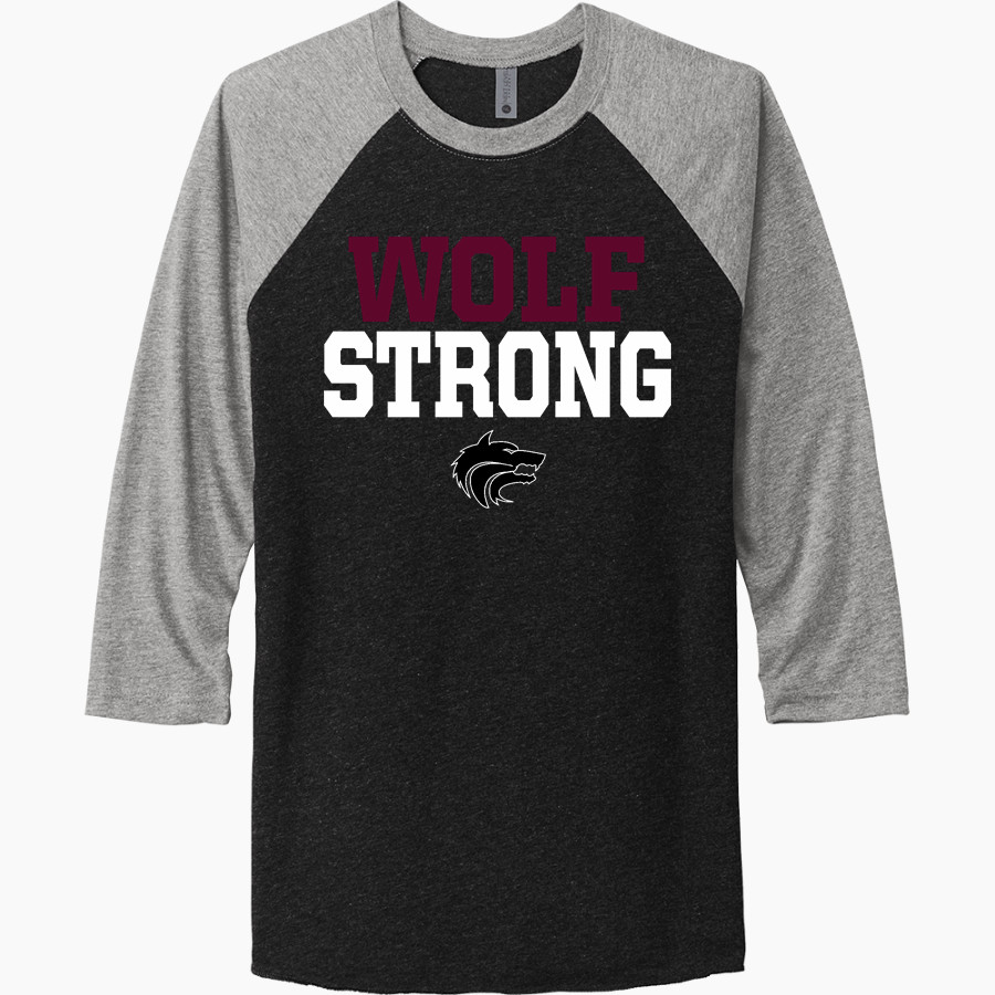 LINCOLN HIGH SCHOOL WOLVES <span class="pdp-name-mascot">LINCOLN WOLVES</span> Next Level Unisex Tri-Blend 3/4-Sleeve Raglan T-Shirt