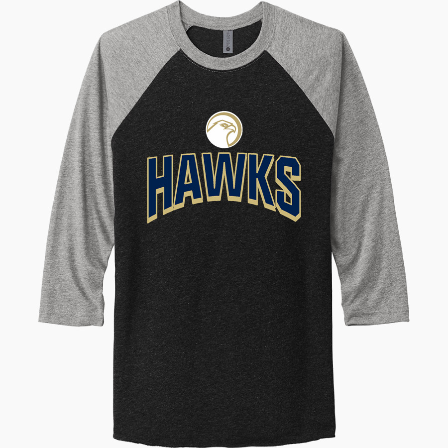 Holy Trinity Hawks <span class="pdp-name-mascot">Holy Trinity Hawks</span> Next Level Unisex Tri-Blend 3/4-Sleeve Raglan T-Shirt
