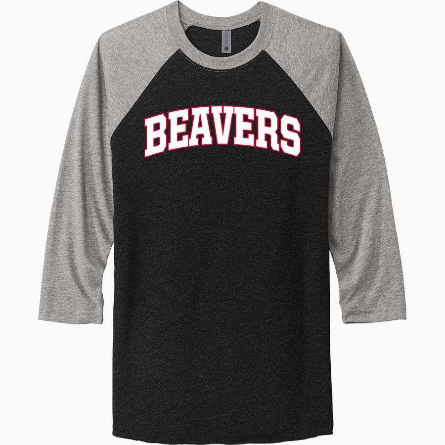 Minot State Beavers <span class="pdp-name-mascot">Minot State Beavers</span> Next Level Unisex Tri-Blend 3/4-Sleeve Raglan T-Shirt