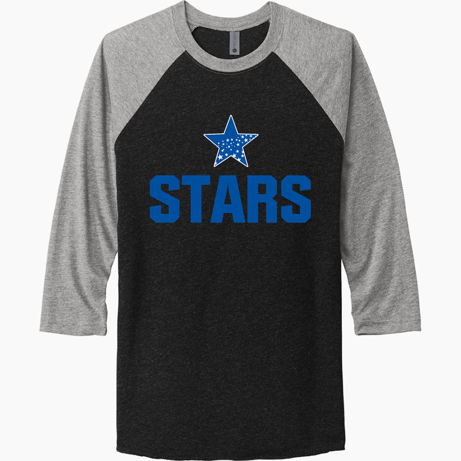 Amy Beverland Stars <span class="pdp-name-mascot">Amy Beverland Stars</span> Next Level Unisex Tri-Blend 3/4-Sleeve Raglan T-Shirt