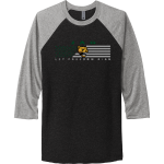 JAG High School Jaguars <span class="pdp-name-mascot">JEFF DAVIS VOLUNTEERS</span> Next Level Unisex Tri-Blend 3/4-Sleeve Raglan T-Shirt Front Thumbnail