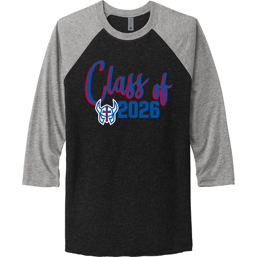 Wisconsin Lutheran Vikings <span class="pdp-name-mascot">Wisconsin Lutheran Vikings</span> Next Level Apparel Unisex Tri-Blend 3/4-Sleeve Raglan T-Shirt