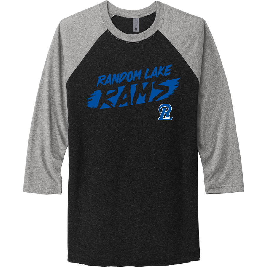 RANDOM LAKE RAMS The Official Online Store <span class="pdp-name-mascot">RANDOM LAKE RAMS</span> Next Level Apparel Unisex Tri-Blend 3/4-Sleeve Raglan T-Shirt
