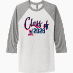 OAK MOUNTAIN ACADEMY WARRIORS <span class="pdp-name-mascot">OAK MOUNTAIN ACADEMY WARRIORS</span> Next Level Unisex Tri-Blend 3/4-Sleeve Raglan T-Shirt Front Thumbnail