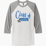 MacArthur Elementary Mustangs Next Level Unisex Tri-Blend 3/4-Sleeve Raglan T-Shirt Front Thumbnail