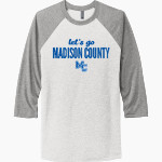 MADISON COUNTY HIGH SCHOOL MOUNTAINEERS <span class="pdp-name-mascot">MADISON COUNTY MOUNTAINEERS</span> Next Level Unisex Tri-Blend 3/4-Sleeve Raglan T-Shirt Front Thumbnail