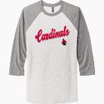 Seminary Cardinals <span class="pdp-name-mascot">Seminary Cardinals</span> Next Level Unisex Tri-Blend 3/4-Sleeve Raglan T-Shirt Front Thumbnail