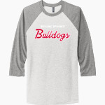 Boiling Springs Middle School bulldogs offical sideline store <span class="pdp-name-mascot">Boiling Springs Bulldogs</span> Next Level Unisex Tri-Blend 3/4-Sleeve Raglan T-Shirt Front Thumbnail