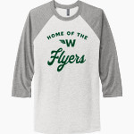 WAYNFLETE SCHOOL FLYERS <span class="pdp-name-mascot">WAYNFLETE FLYERS</span> Next Level Unisex Tri-Blend 3/4-Sleeve Raglan T-Shirt Front Thumbnail