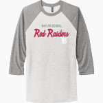 Baylor School Red Raiders <span class="pdp-name-mascot">Baylor School Red Raiders</span> Next Level Unisex Tri-Blend 3/4-Sleeve Raglan T-Shirt Front Thumbnail