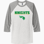 Community College of Rhode Island Knights <span class="pdp-name-mascot">COMMUNITY COLLEGE OF RHODE ISLAND Knights</span> Next Level Unisex Tri-Blend 3/4-Sleeve Raglan T-Shirt Front Thumbnail