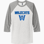 WELCH HIGH SCHOOL WILDCATS <span class="pdp-name-mascot">WELCH WILDCATS</span> Next Level Unisex Tri-Blend 3/4-Sleeve Raglan T-Shirt Front Thumbnail