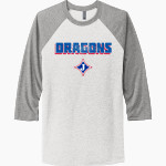 Jefferson Dragons <span class="pdp-name-mascot">Jefferson Dragons</span> Next Level Unisex Tri-Blend 3/4-Sleeve Raglan T-Shirt Front Thumbnail