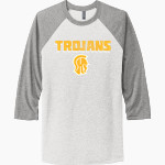 SIMSBURY HIGH SCHOOL TROJANS <span class="pdp-name-mascot">SIMSBURY TROJANS</span> Next Level Unisex Tri-Blend 3/4-Sleeve Raglan T-Shirt Front Thumbnail