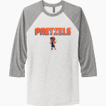 NEW BERLIN HIGH SCHOOL PRETZELS <span class="pdp-name-mascot">NEW BERLIN PRETZELS</span> Next Level Unisex Tri-Blend 3/4-Sleeve Raglan T-Shirt Front Thumbnail