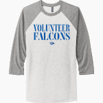 VOLUNTEER HIGH SCHOOL FALCONS <span class="pdp-name-mascot">VOLUNTEER FALCONS</span> Next Level Unisex Tri-Blend 3/4-Sleeve Raglan T-Shirt Front Thumbnail