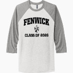 Fenwick Friars The Official Online Store <span class="pdp-name-mascot">Fenwick Friars</span> Next Level Unisex Tri-Blend 3/4-Sleeve Raglan T-Shirt Front Thumbnail